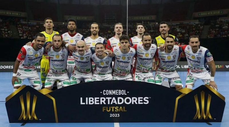 Cascavel Futsal comemorando o bicampeonato da Conmebol Libertadores